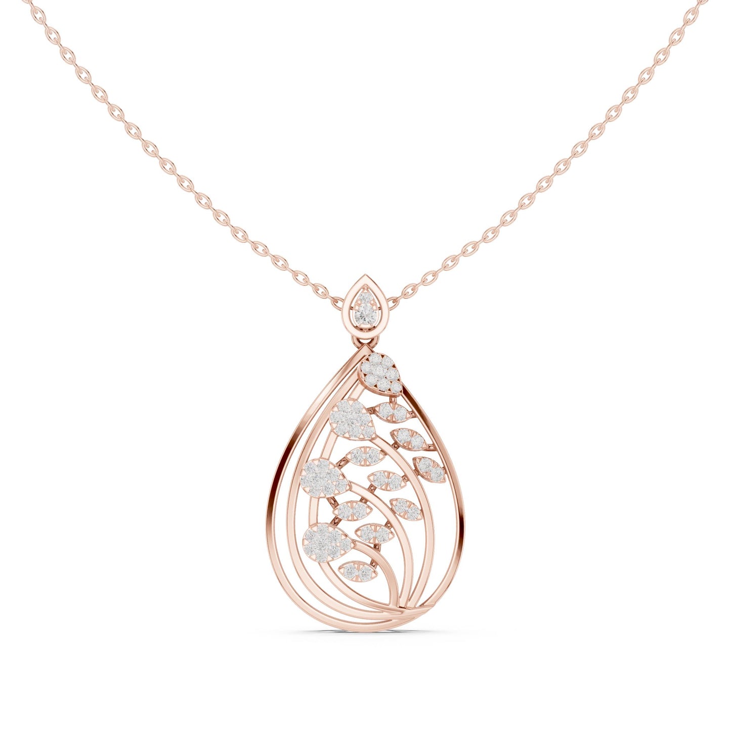 Pear Lab Grown Diamond Halo Pendant