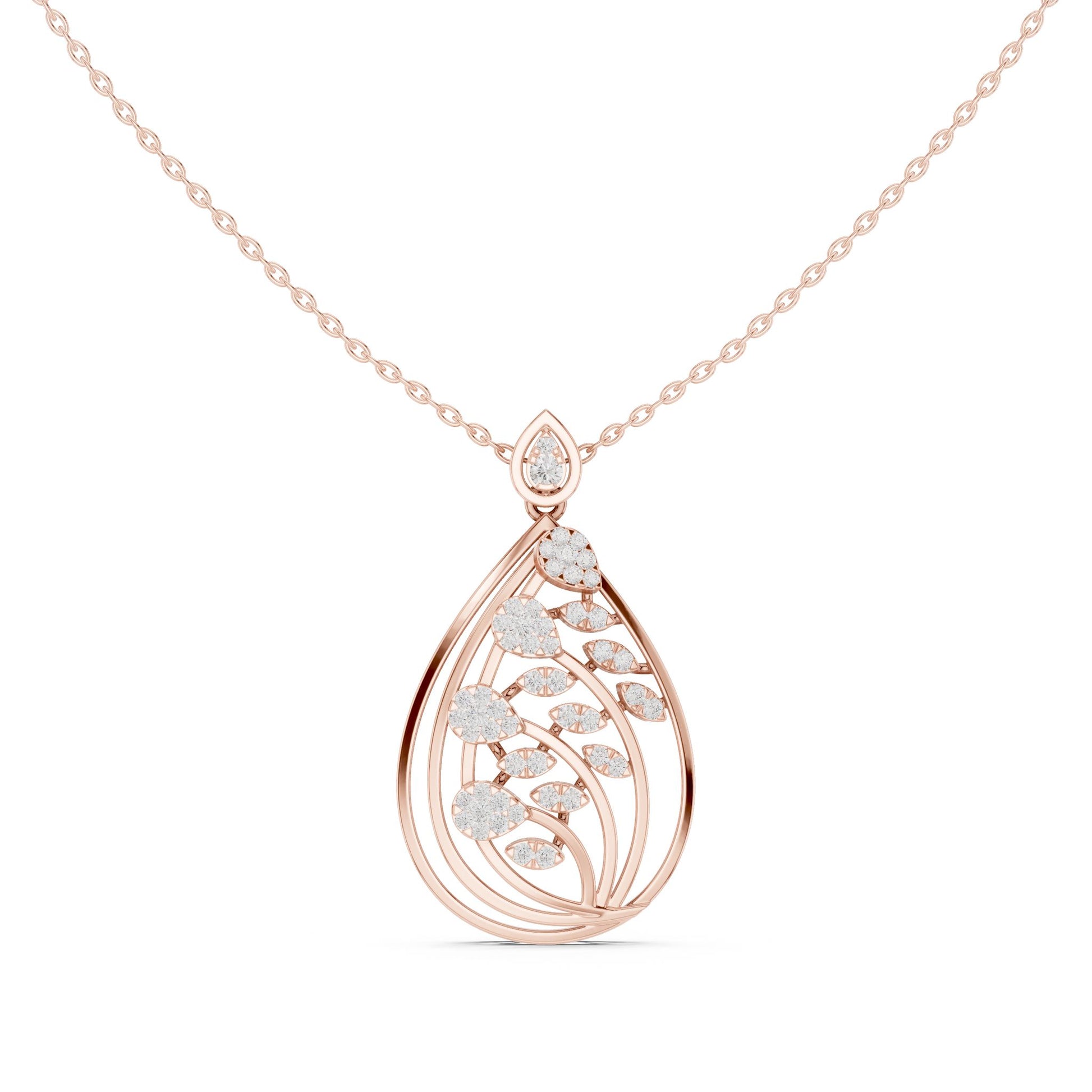 Pear Lab Grown Diamond Halo Pendant
