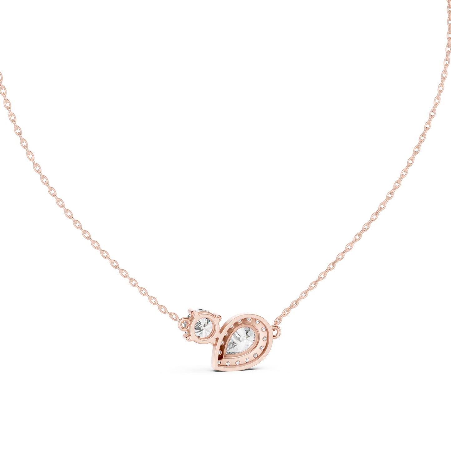 Pear Lab Grown Diamond Halo Pendant