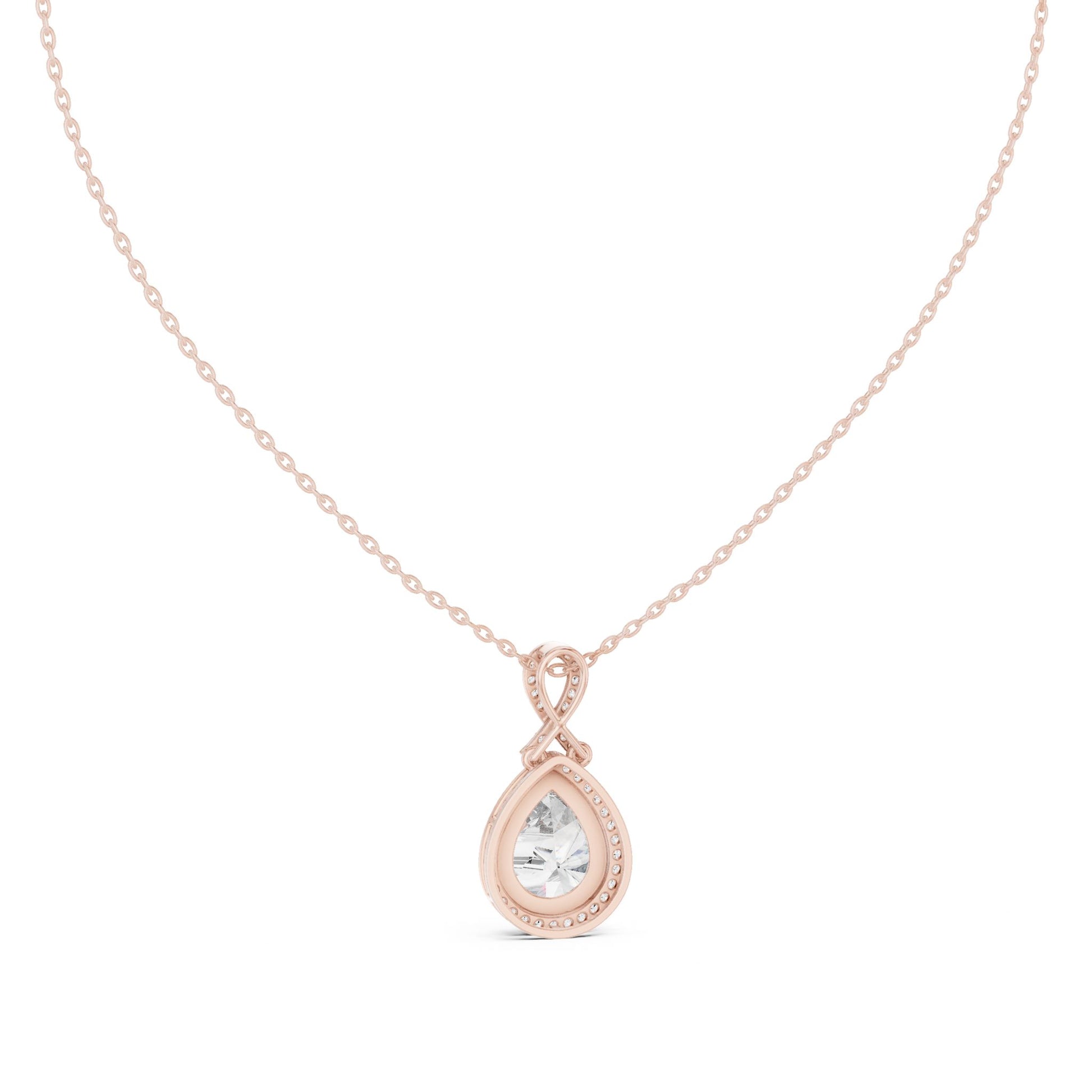 Pear Lab Grown Diamond Halo Pendant