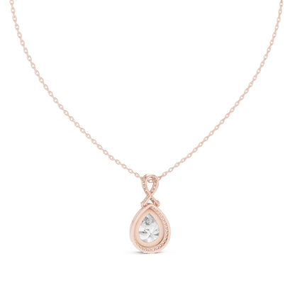 Pear Lab Grown Diamond Halo Pendant