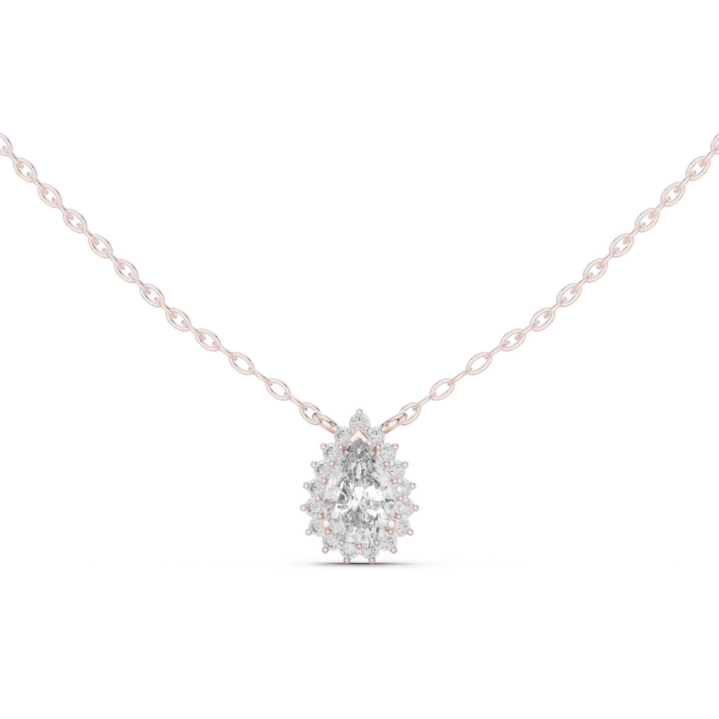 Pear Lab Grown Diamond Halo Pendant