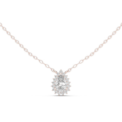 Pear Lab Grown Diamond Halo Pendant