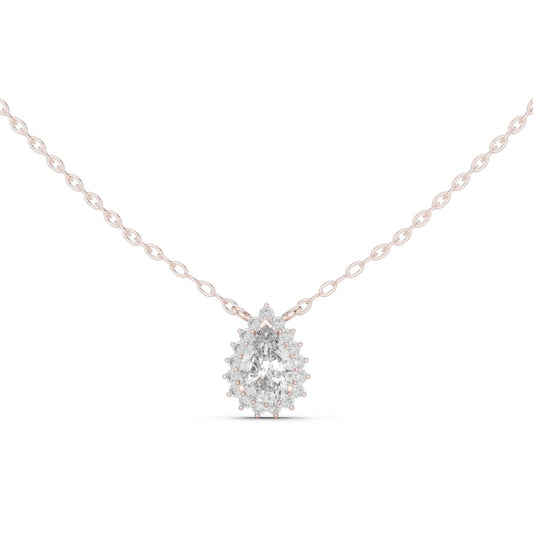 Pear Lab Grown Diamond Halo Pendant