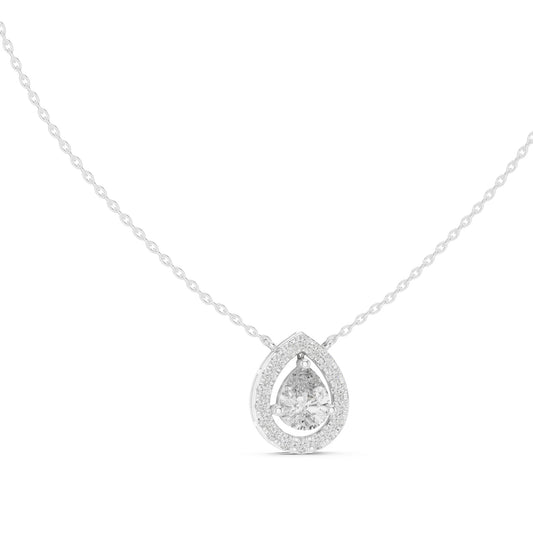 Pear Lab Grown Diamond Halo Pendant