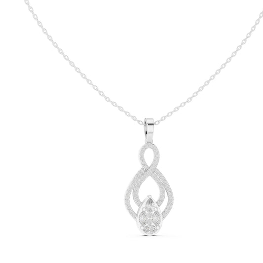 Pear Lab Grown Diamond Halo Pendant
