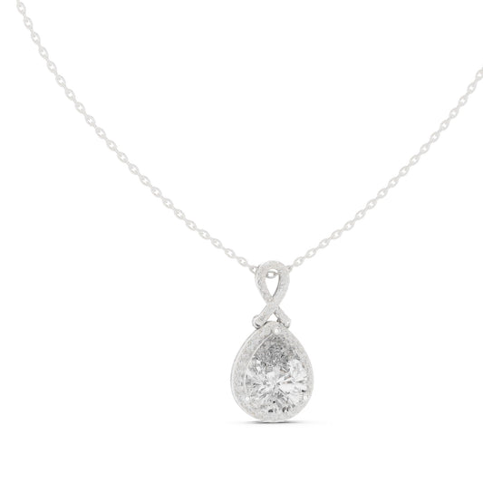 Pear Lab Grown Diamond Halo Pendant