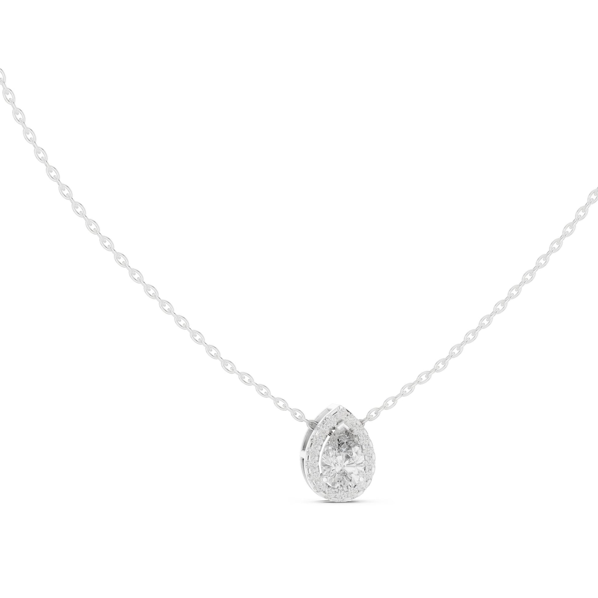 Pear Lab Grown Diamond Halo Pendant