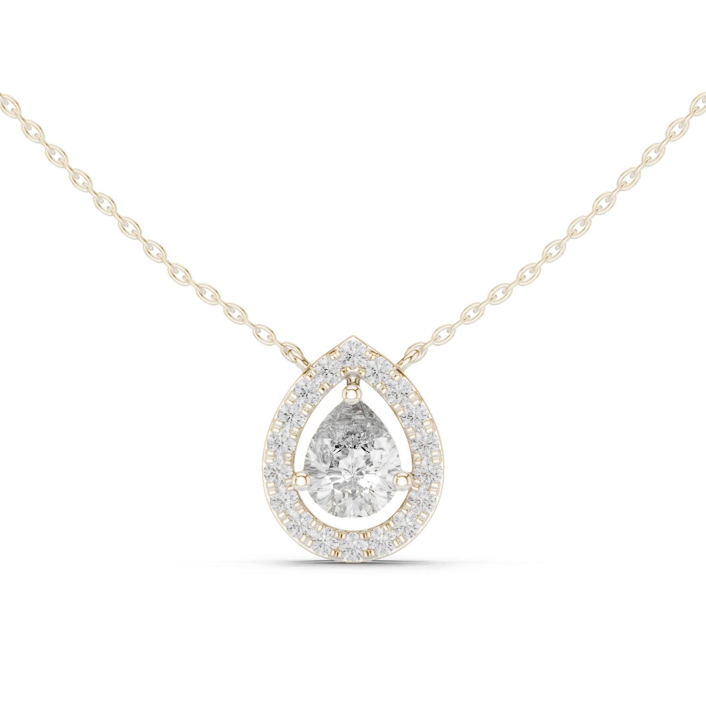 Pear Lab Grown Diamond Halo Pendant