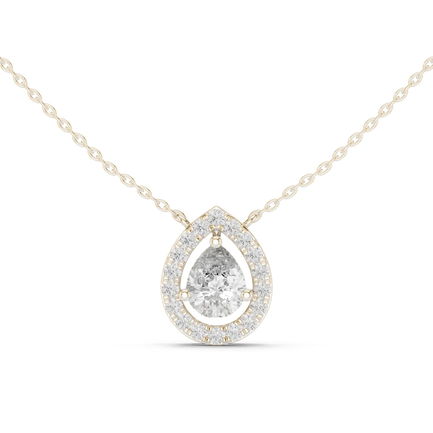 Pear Lab Grown Diamond Halo Pendant