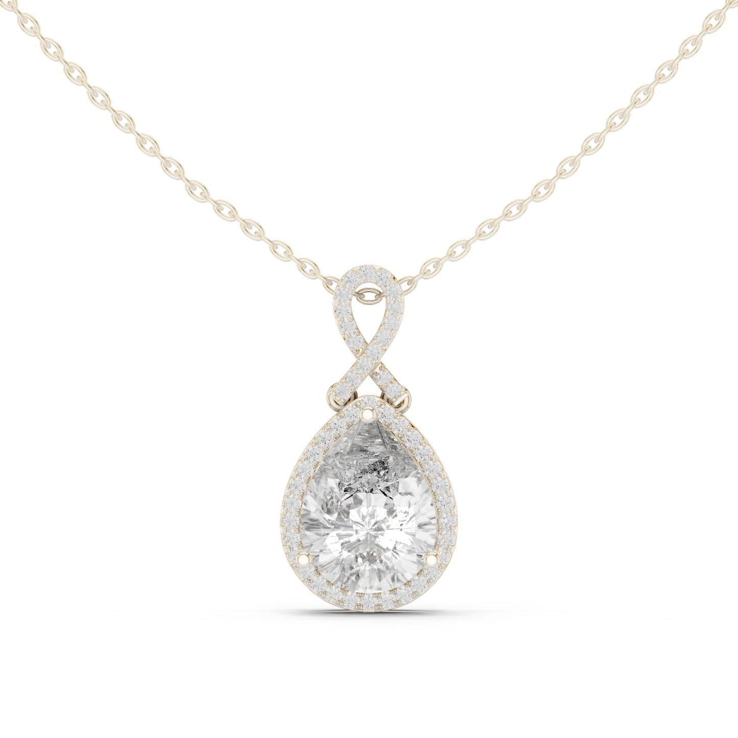 Pear Lab Grown Diamond Halo Pendant