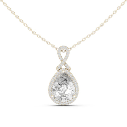 Pear Lab Grown Diamond Halo Pendant