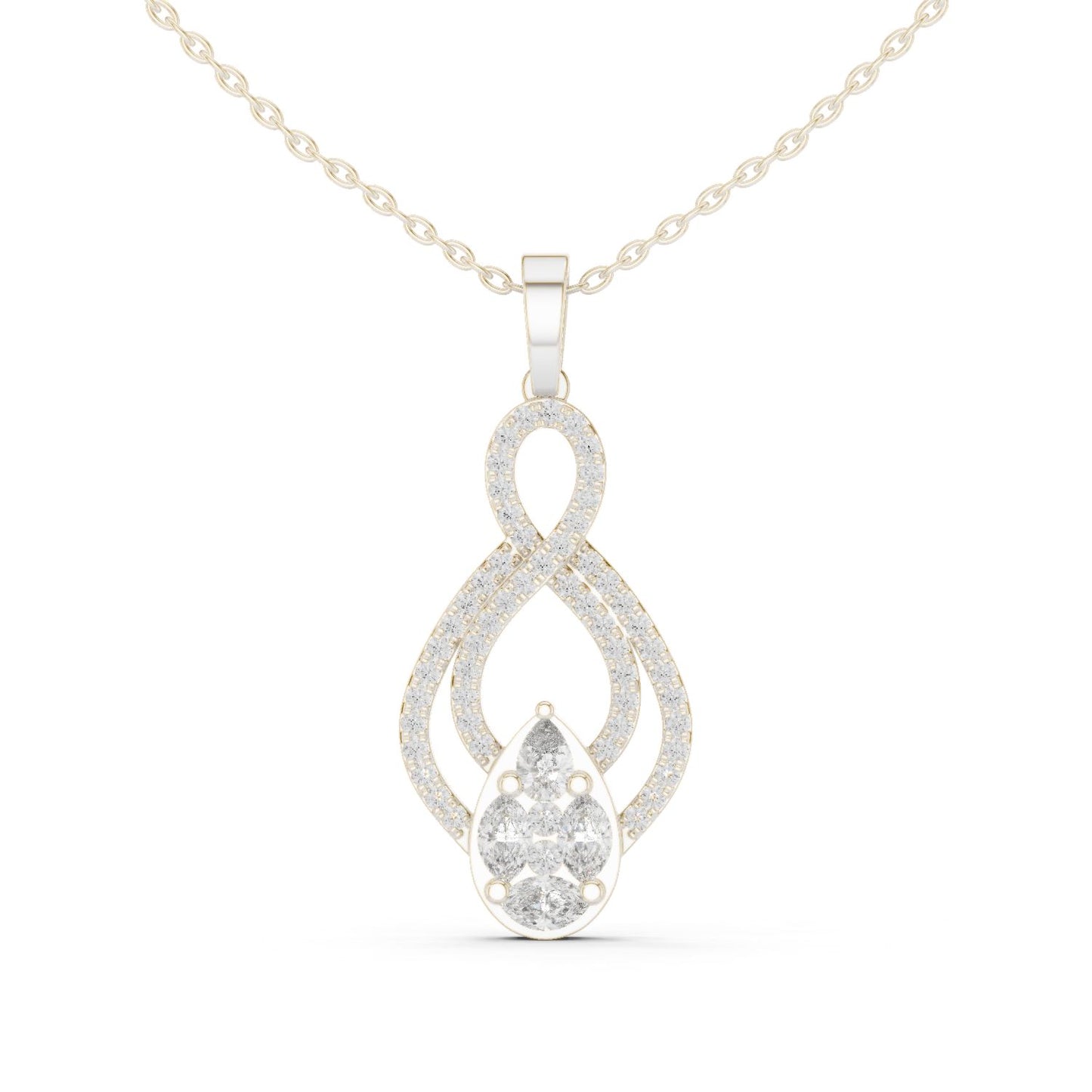 Pear Lab Grown Diamond Halo Pendant