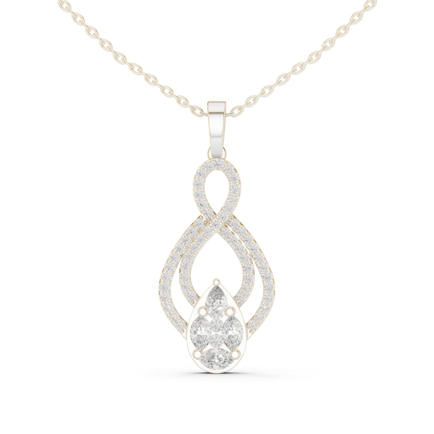 Pear Lab Grown Diamond Halo Pendant