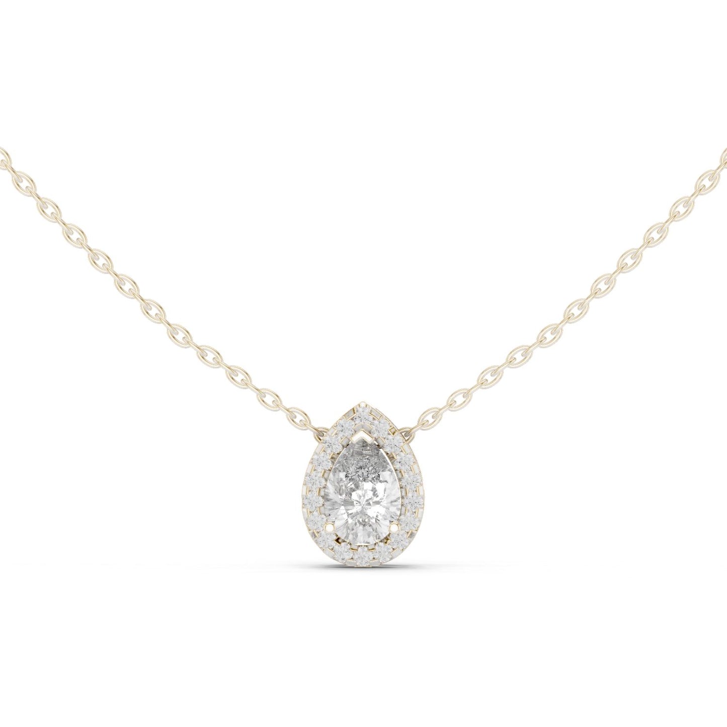 Pear Lab Grown Diamond Halo Pendant