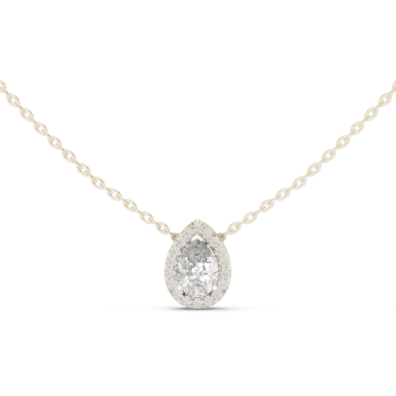 Pear Lab Grown Diamond Halo Pendant