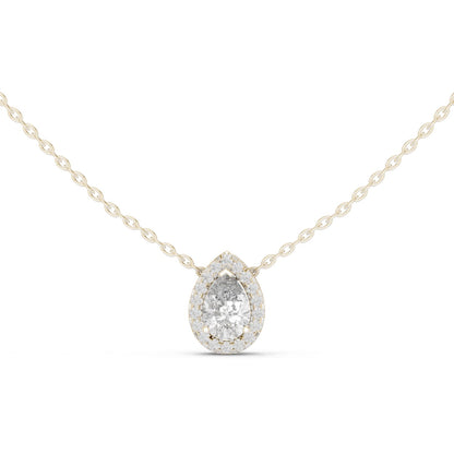 Pear Lab Grown Diamond Halo Pendant