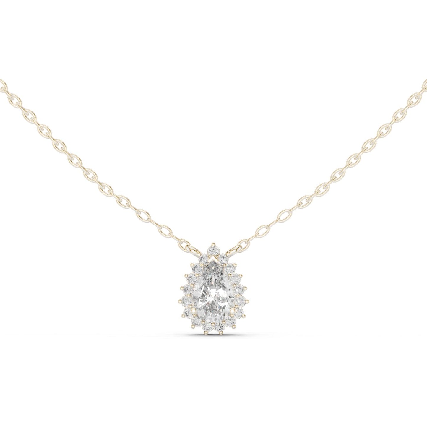 Pear Lab Grown Diamond Halo Pendant