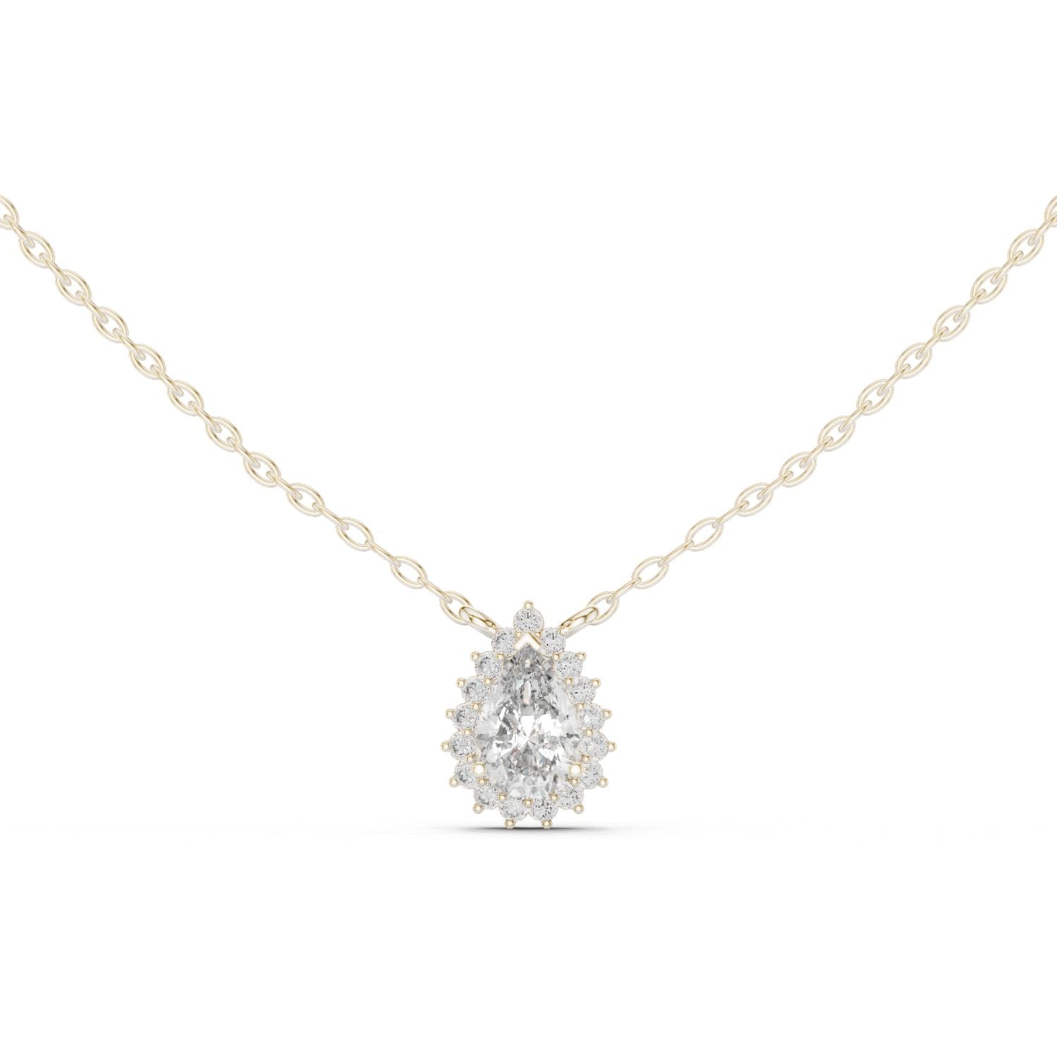 Pear Lab Grown Diamond Halo Pendant
