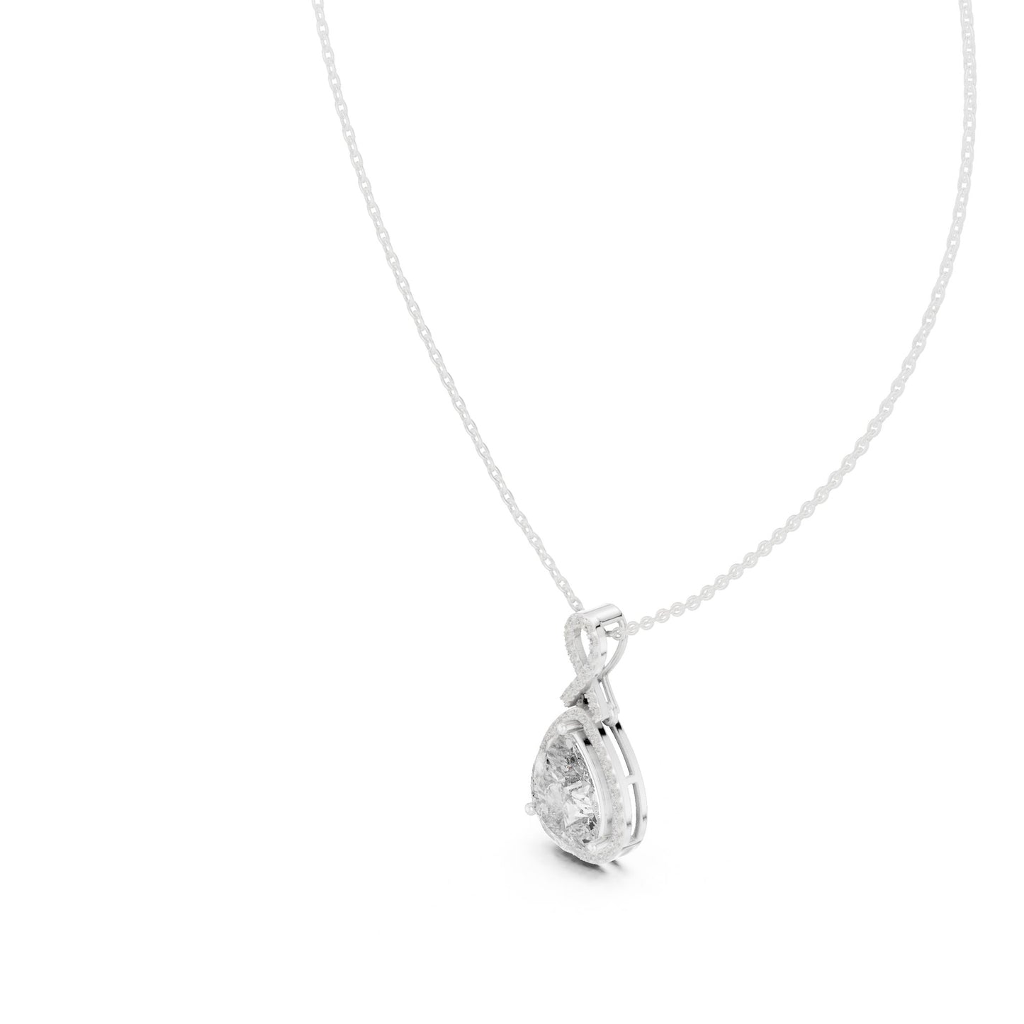 Pear Lab Grown Diamond Halo Pendant