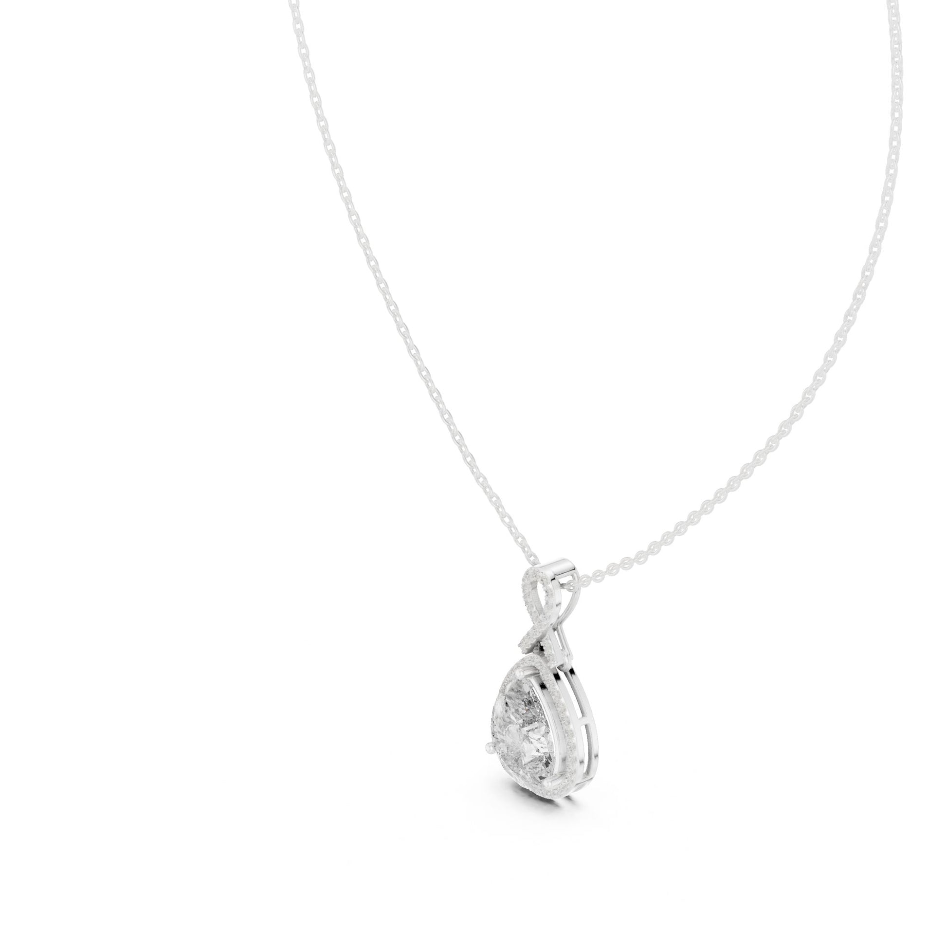 Pear Lab Grown Diamond Halo Pendant
