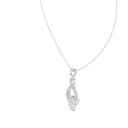 Pear Lab Grown Diamond Halo Pendant