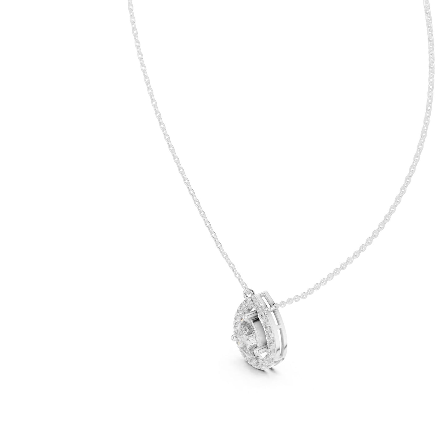 Pear Lab Grown Diamond Halo Pendant