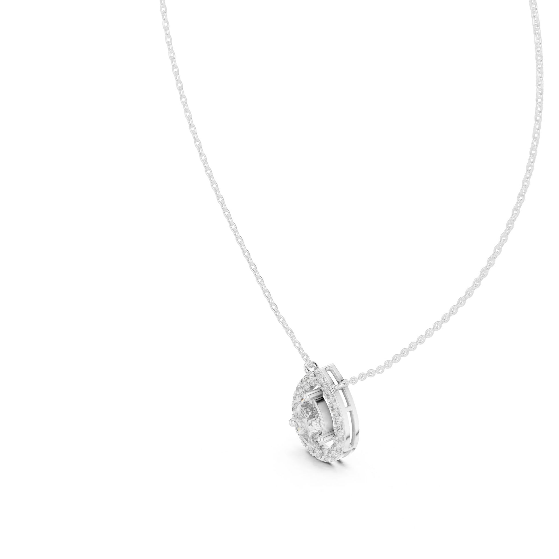 Pear Lab Grown Diamond Halo Pendant