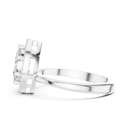 Pear Lab Grown Diamond Halo Engagement Ring