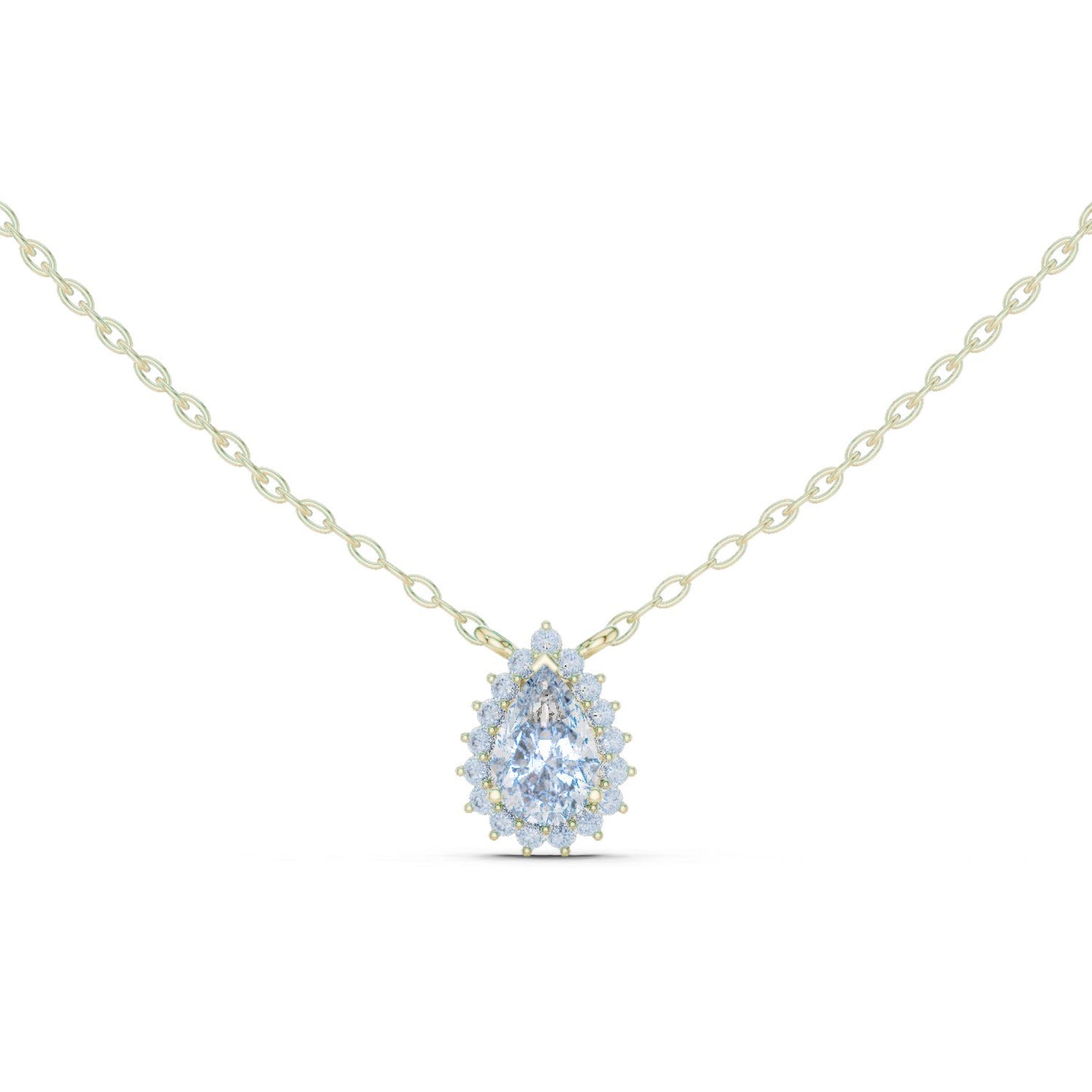 Pear Lab Grown Diamond Halo Pendant