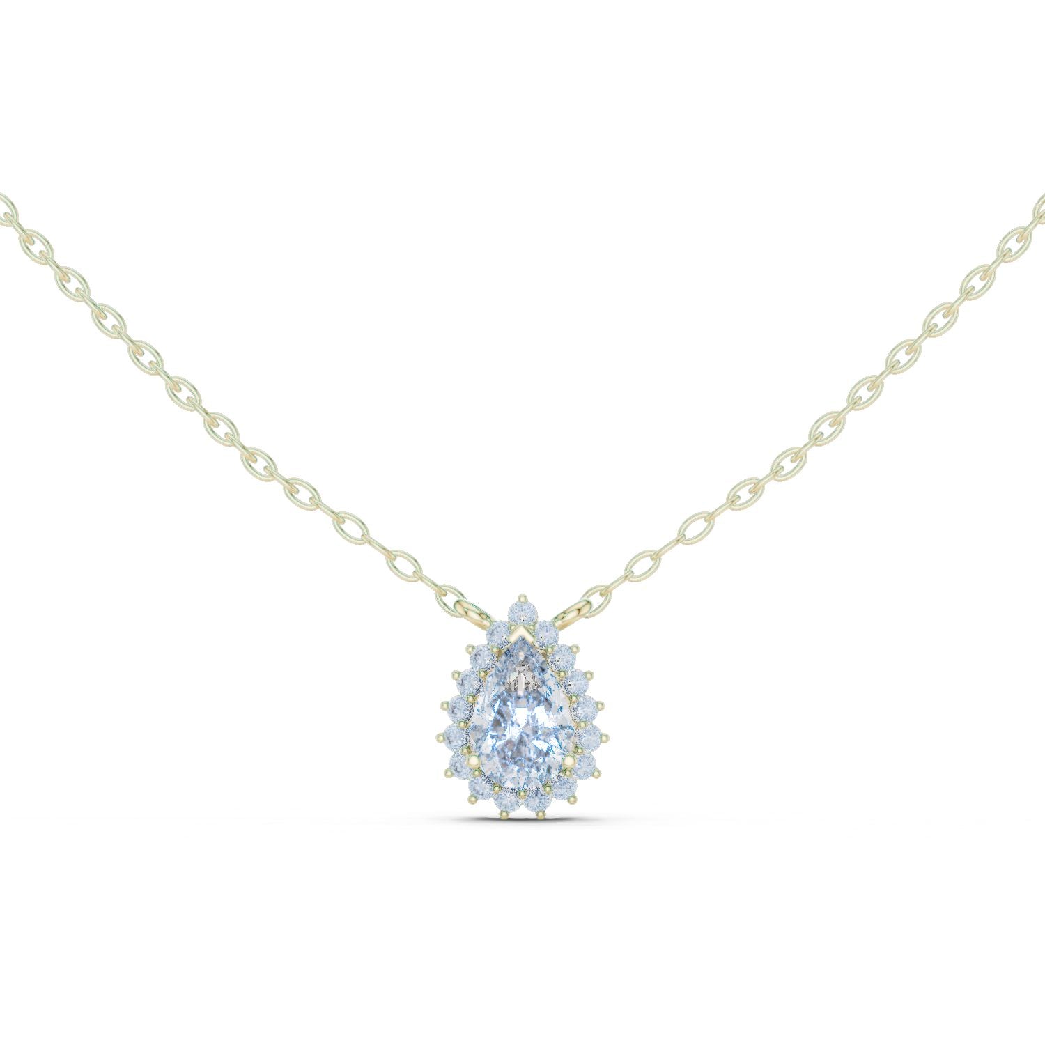 Pear Lab Grown Diamond Halo Pendant