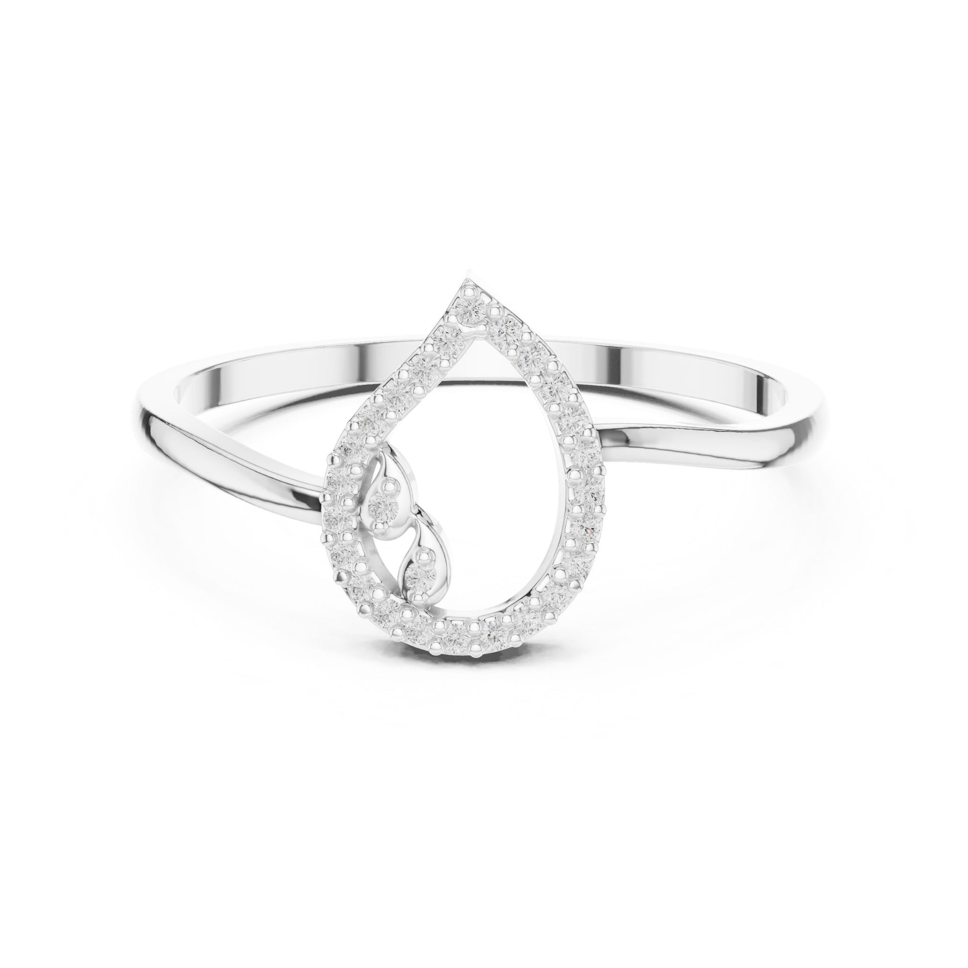 Pear Lab Grown Diamond Halo Engagement Ring