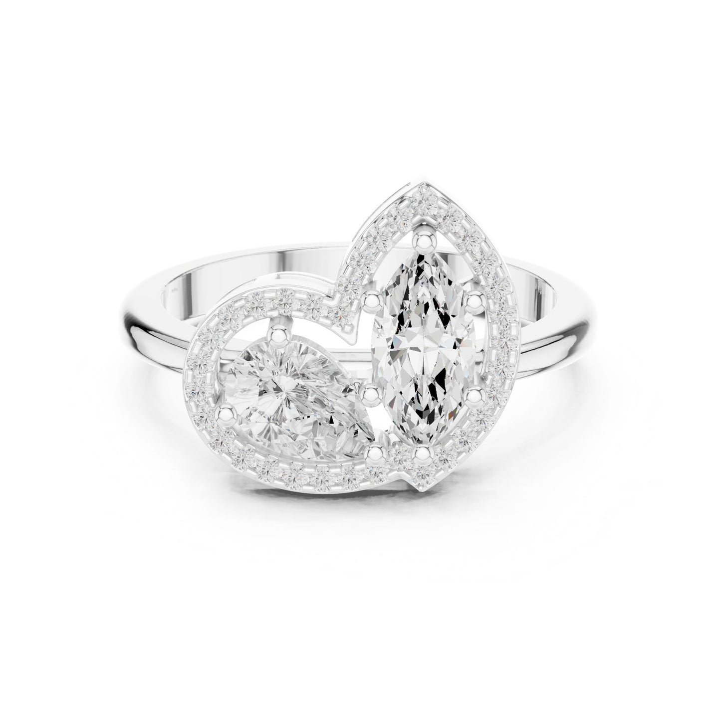 Pear Lab Grown Diamond Halo Engagement Ring
