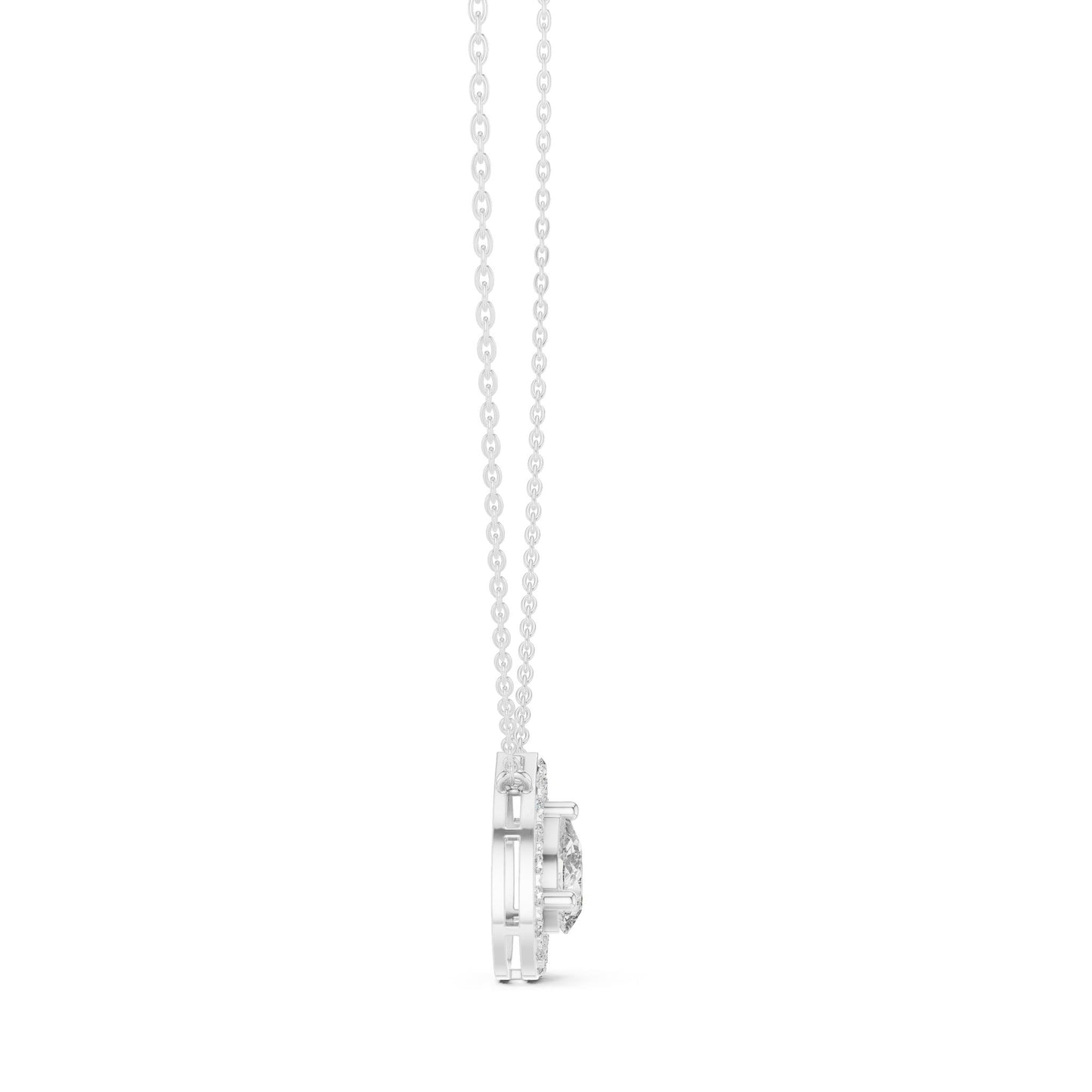 Pear Lab Grown Diamond Halo Pendant