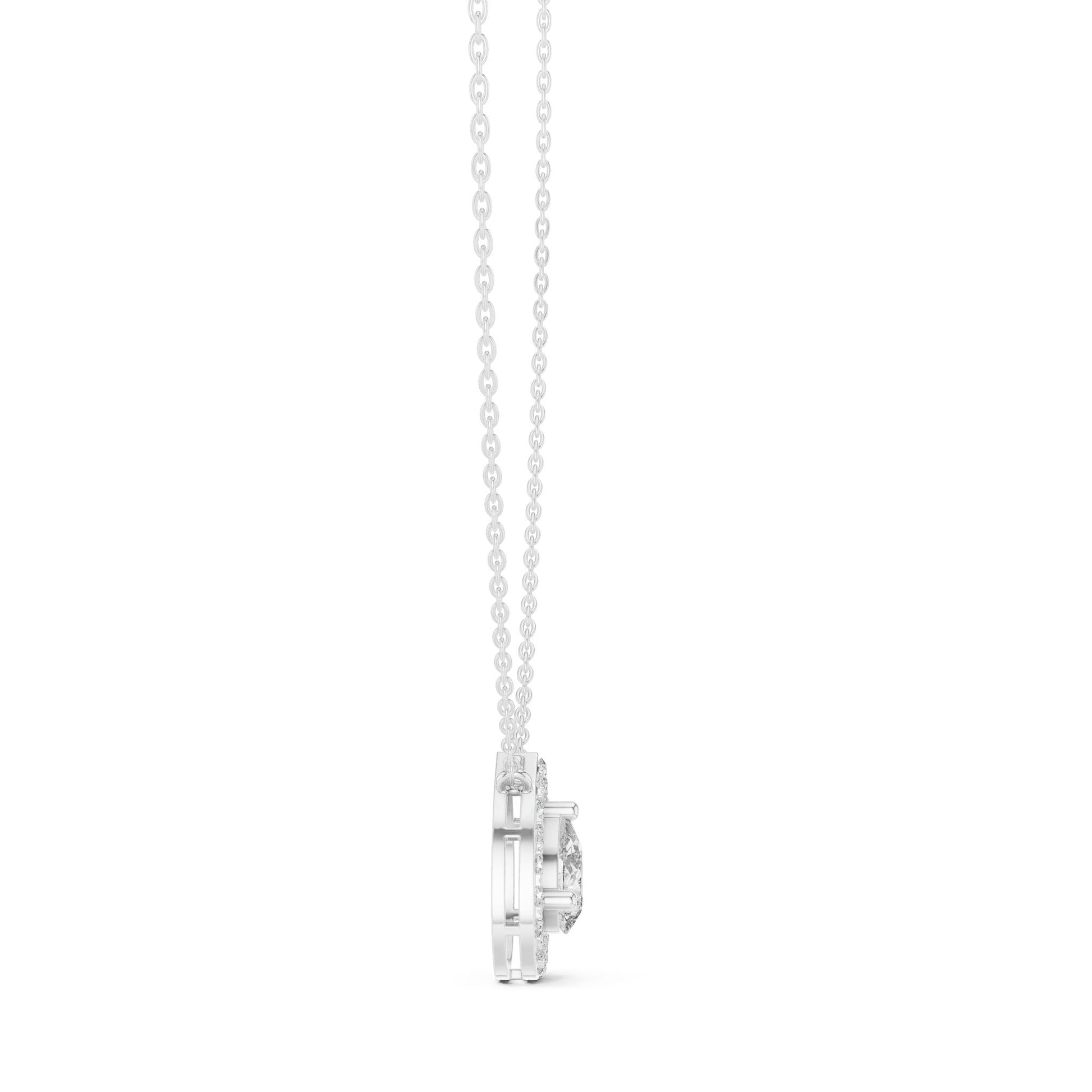 Pear Lab Grown Diamond Halo Pendant