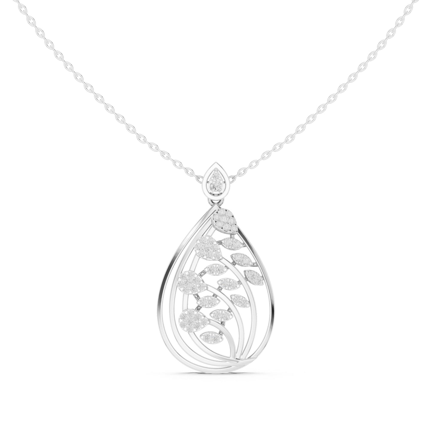 Pear Lab Grown Diamond Halo Pendant