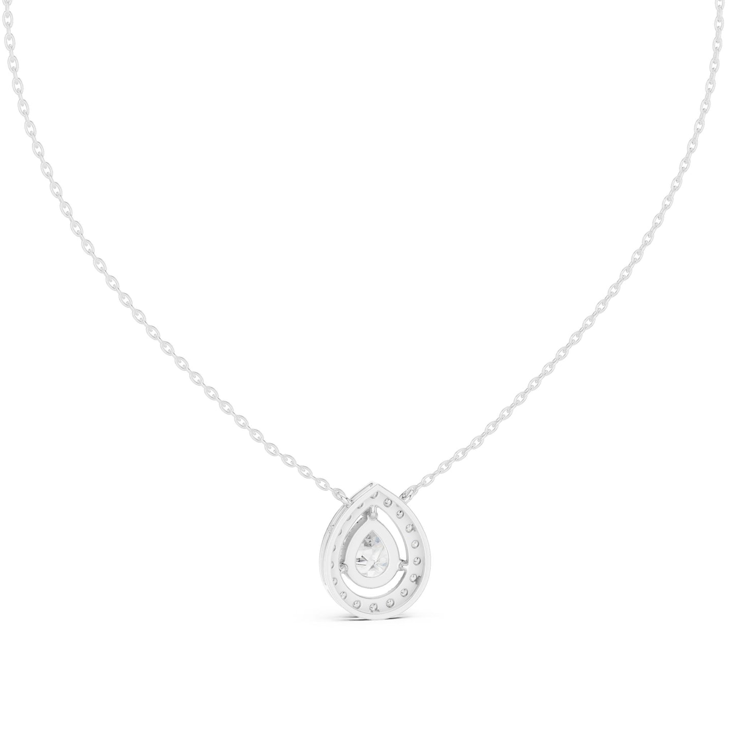 Pear Lab Grown Diamond Halo Pendant