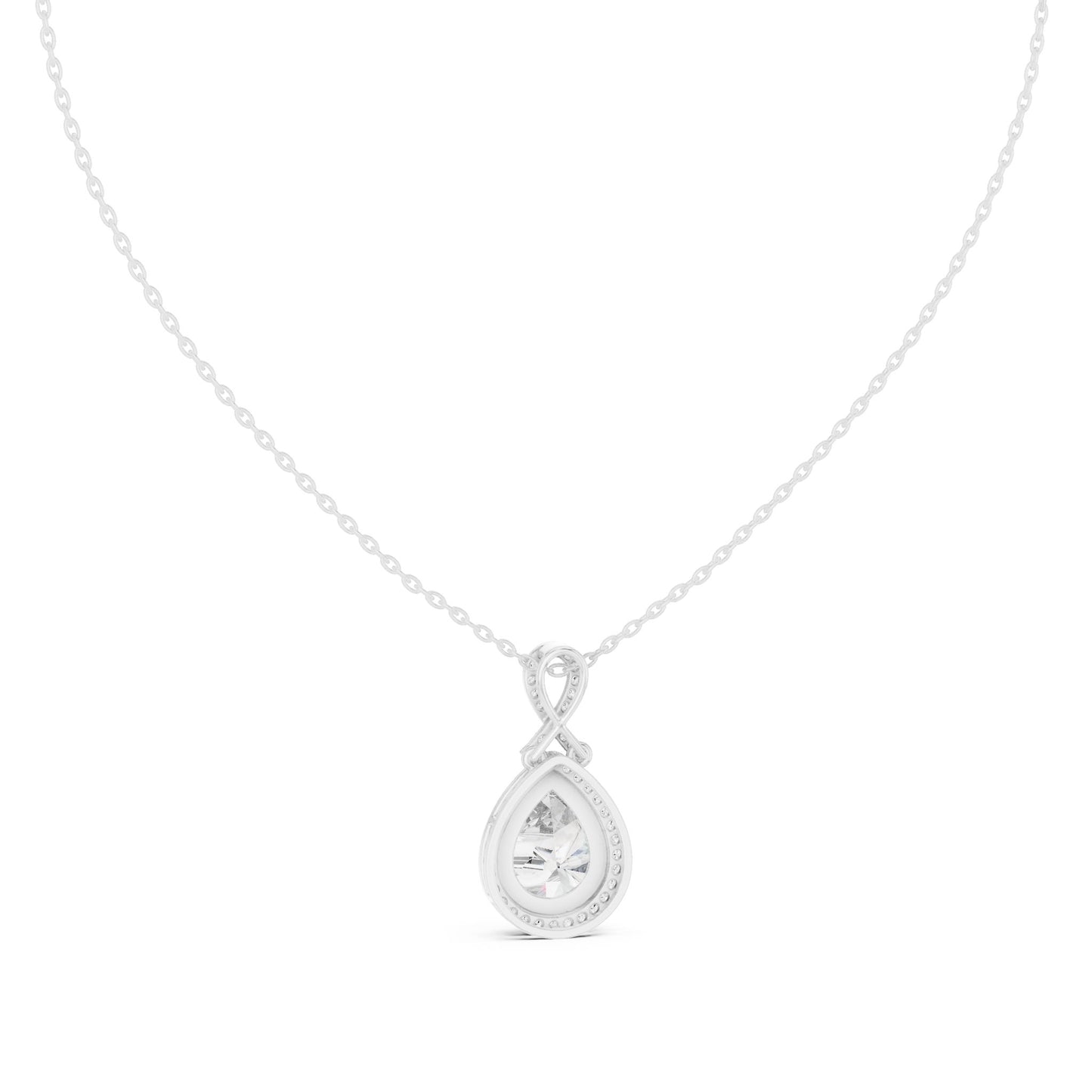 Pear Lab Grown Diamond Halo Pendant