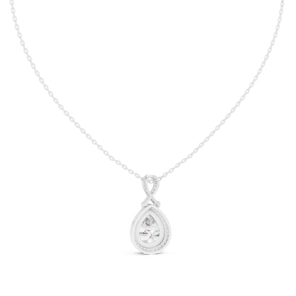 Pear Lab Grown Diamond Halo Pendant