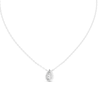 Pear Lab Grown Diamond Halo Pendant