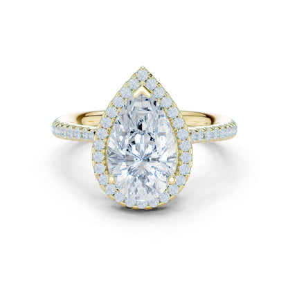 Pear Lab Grown Diamond Halo Engagement Ring