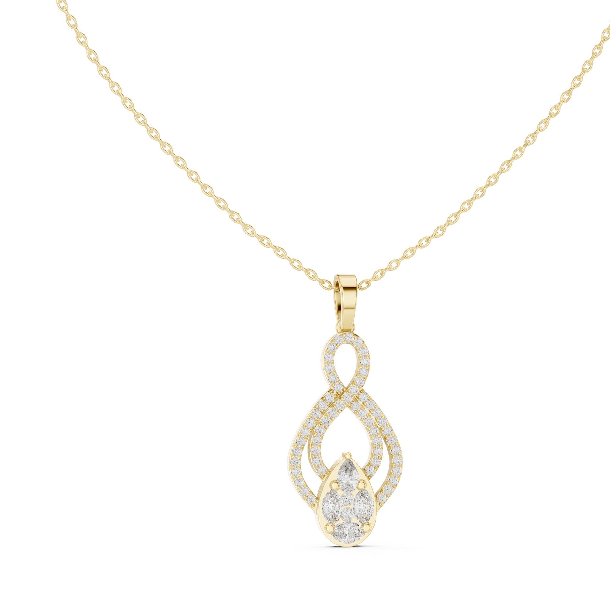 Pear Lab Grown Diamond Halo Pendant