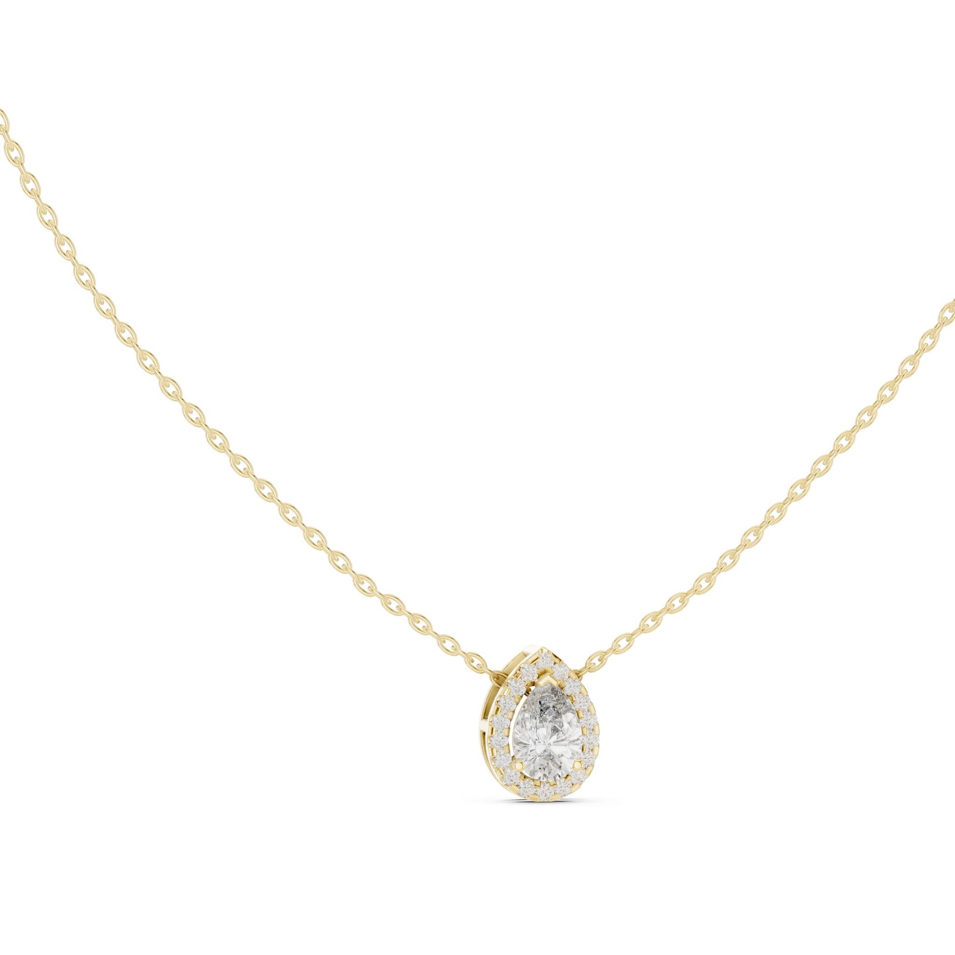 Pear Lab Grown Diamond Halo Pendant