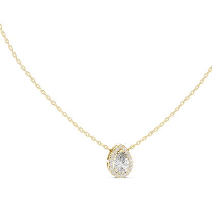 Pear Lab Grown Diamond Halo Pendant