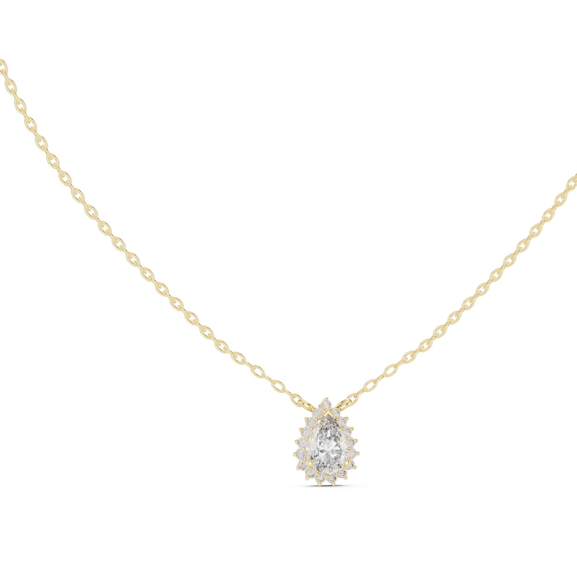 Pear Lab Grown Diamond Halo Pendant