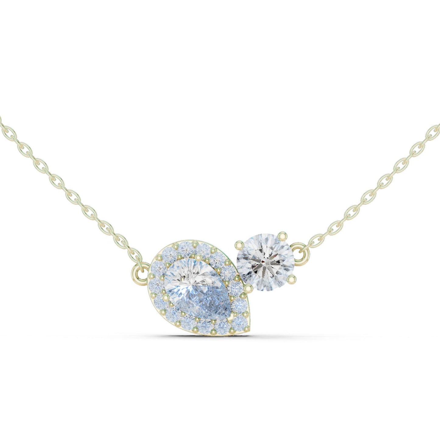 Pear Lab Grown Diamond Halo Pendant