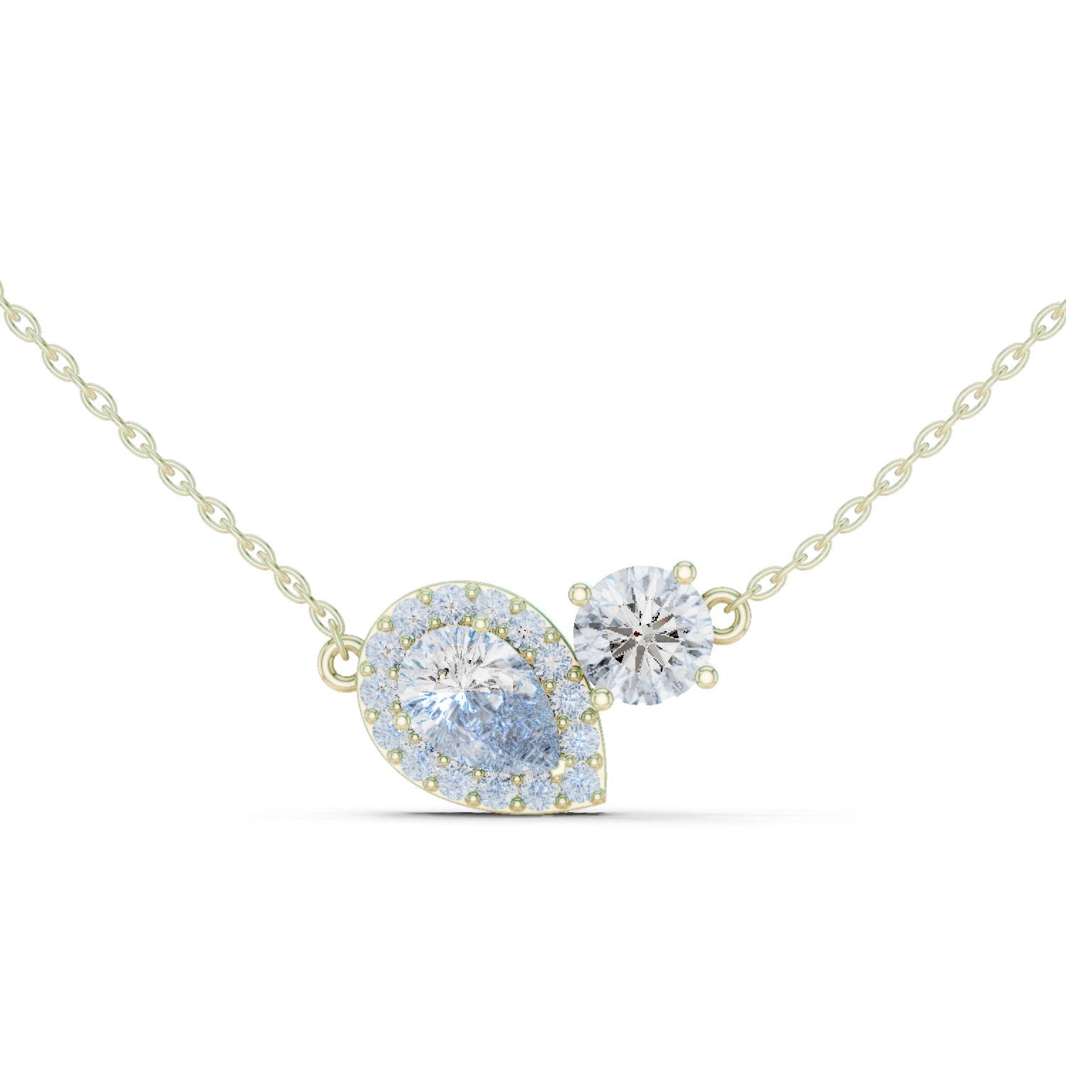 Pear Lab Grown Diamond Halo Pendant