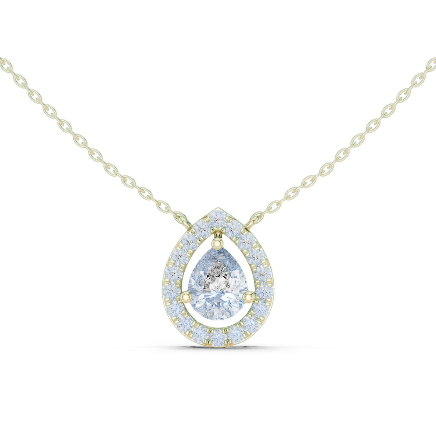 Pear Lab Grown Diamond Halo Pendant