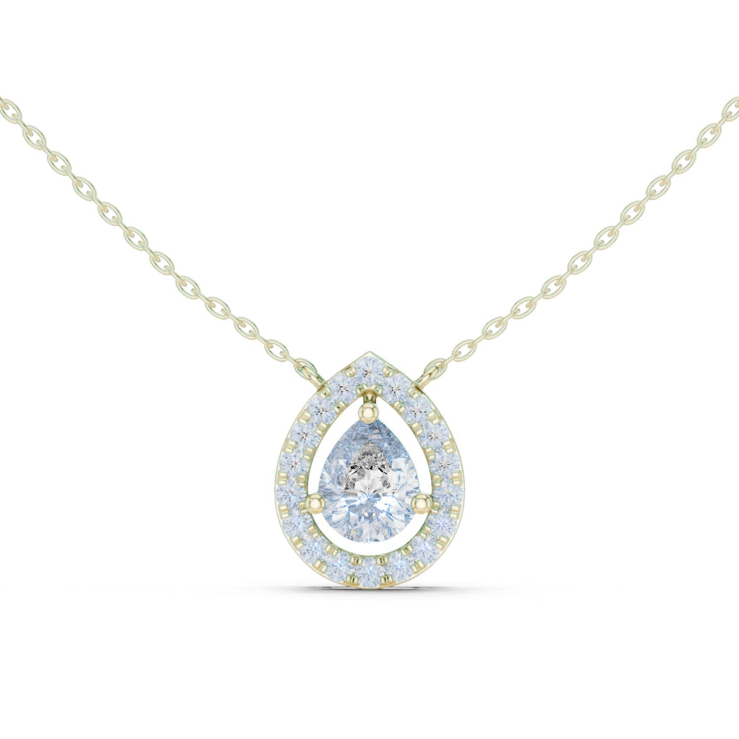 Pear Lab Grown Diamond Halo Pendant