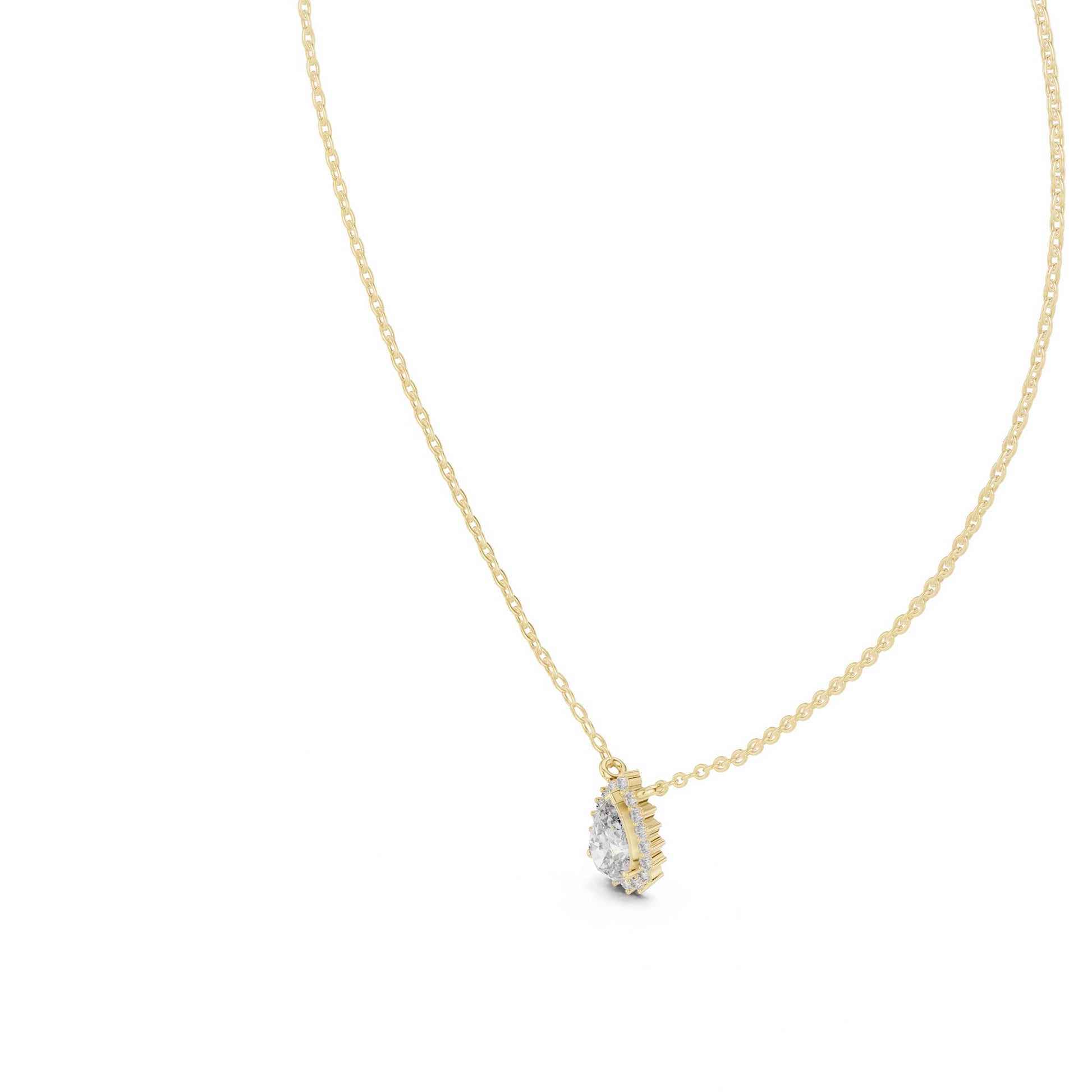Pear Lab Grown Diamond Halo Pendant